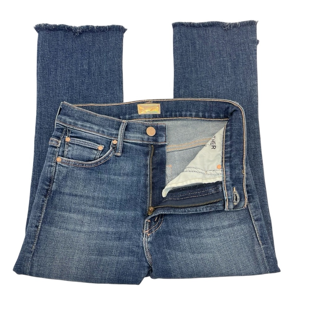 MOTHER The Insider Crop Step Fray Jeans 25 Blue - Picture 5 of 16